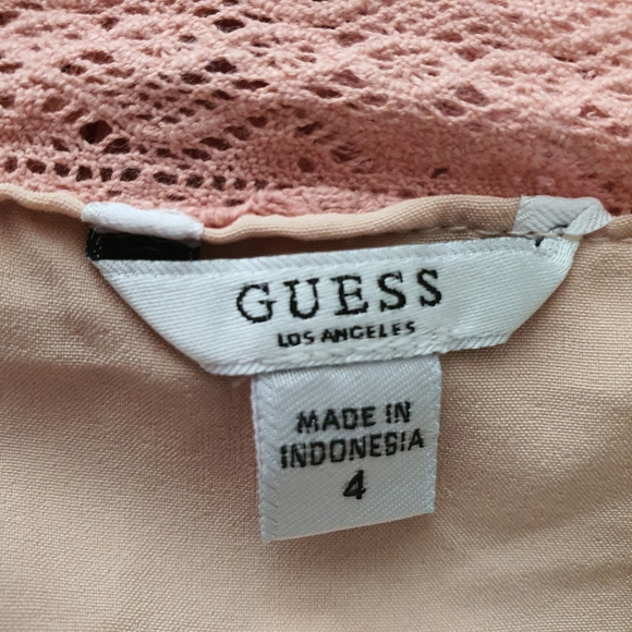 Guess Size 10 Halter Tie Back Dusty Pink Lace Maxi Dress - Picture 11 of 15